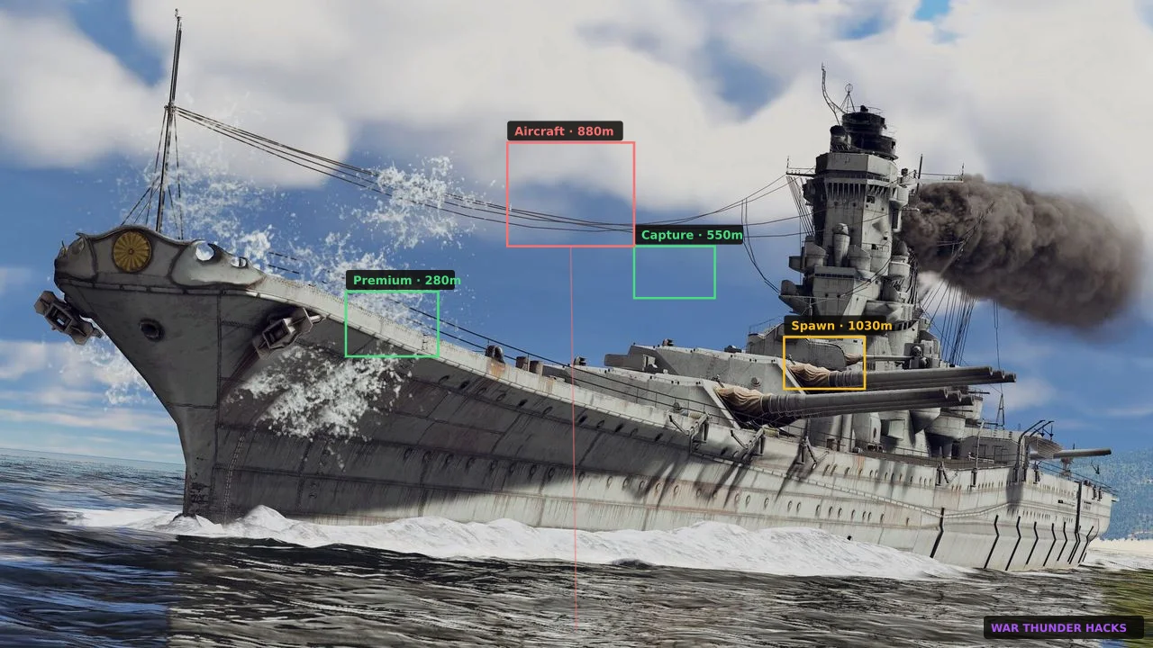 Loot route planning across an War Thunder map