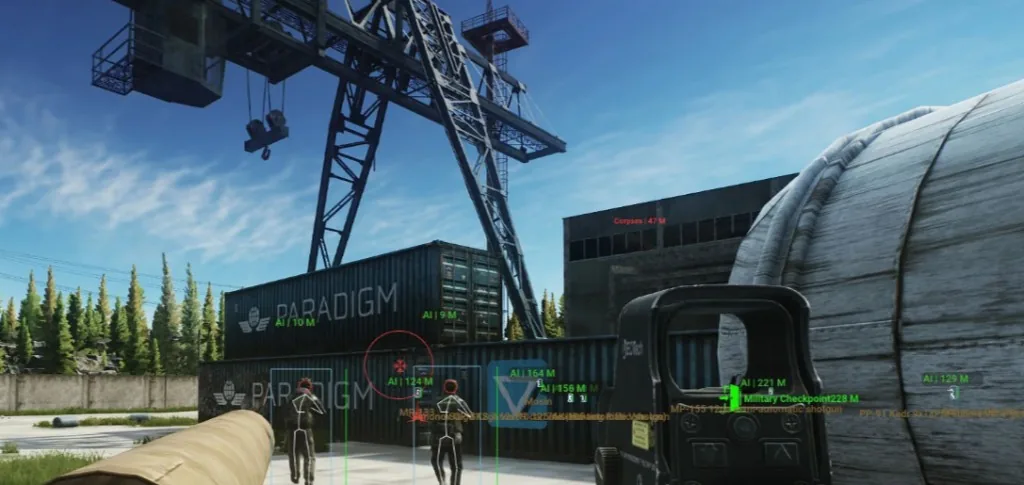 ESP player boxes in an War Thunder raid